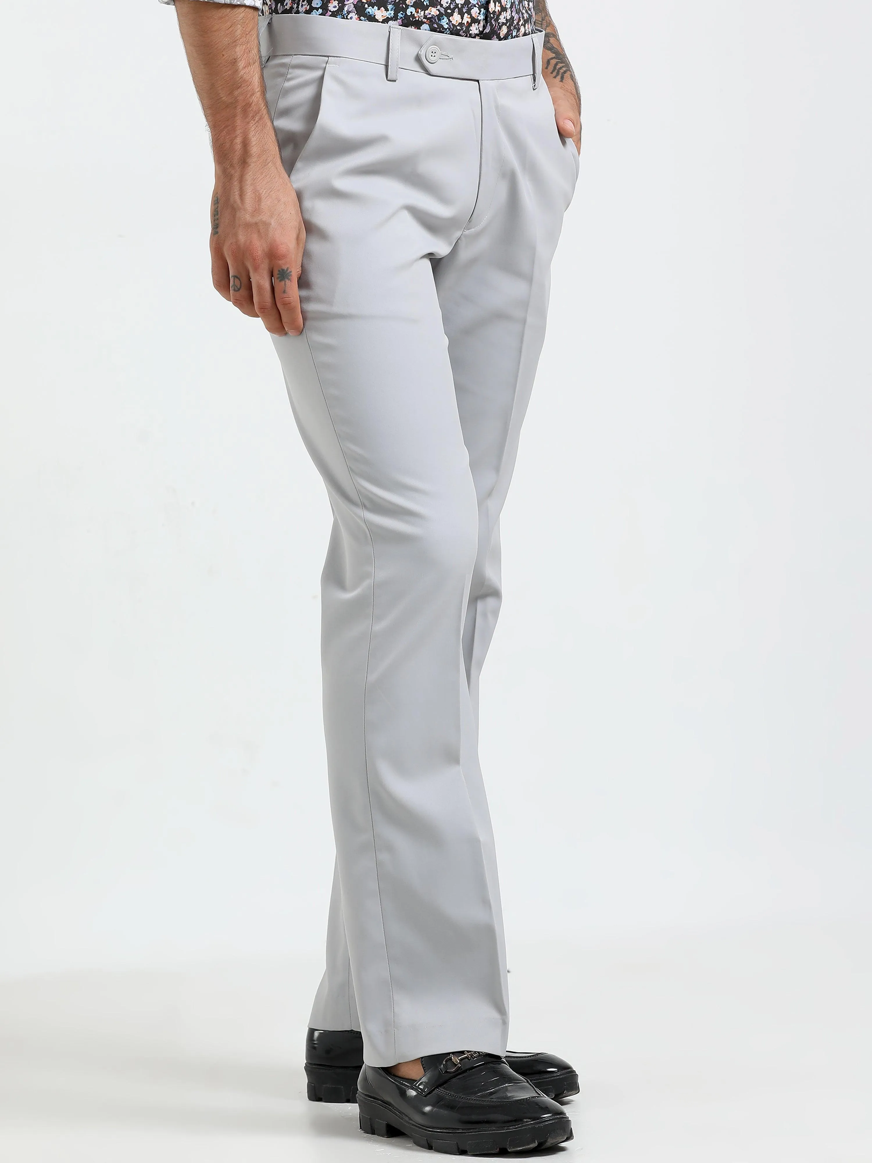 Wee Boot Cut Formal Pant - Light Gray