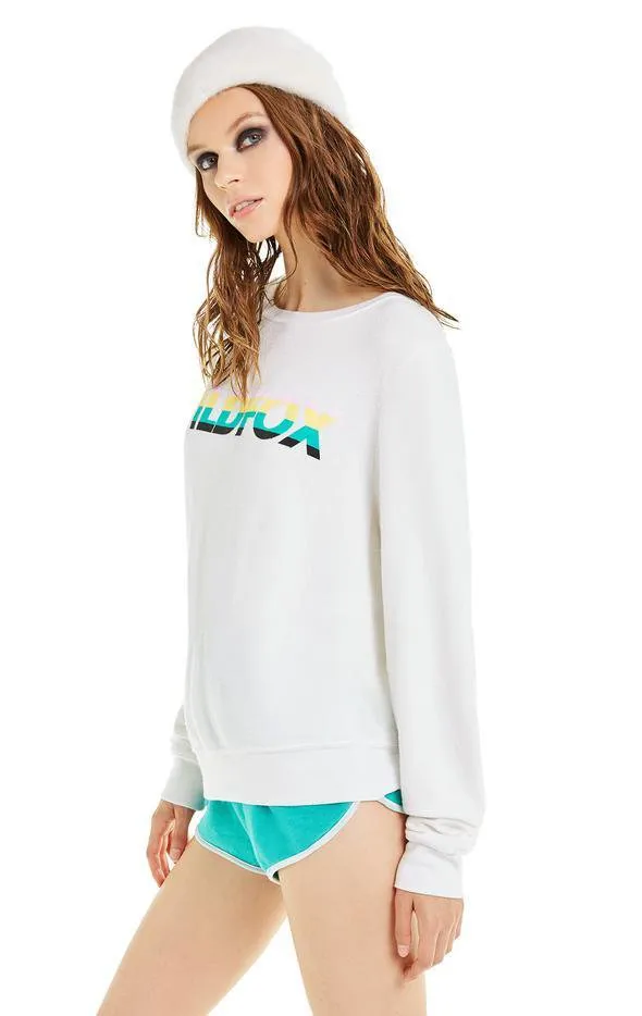 WILDFOX - Speedy Wildfox Baggy Beach Jumper in Vanilla