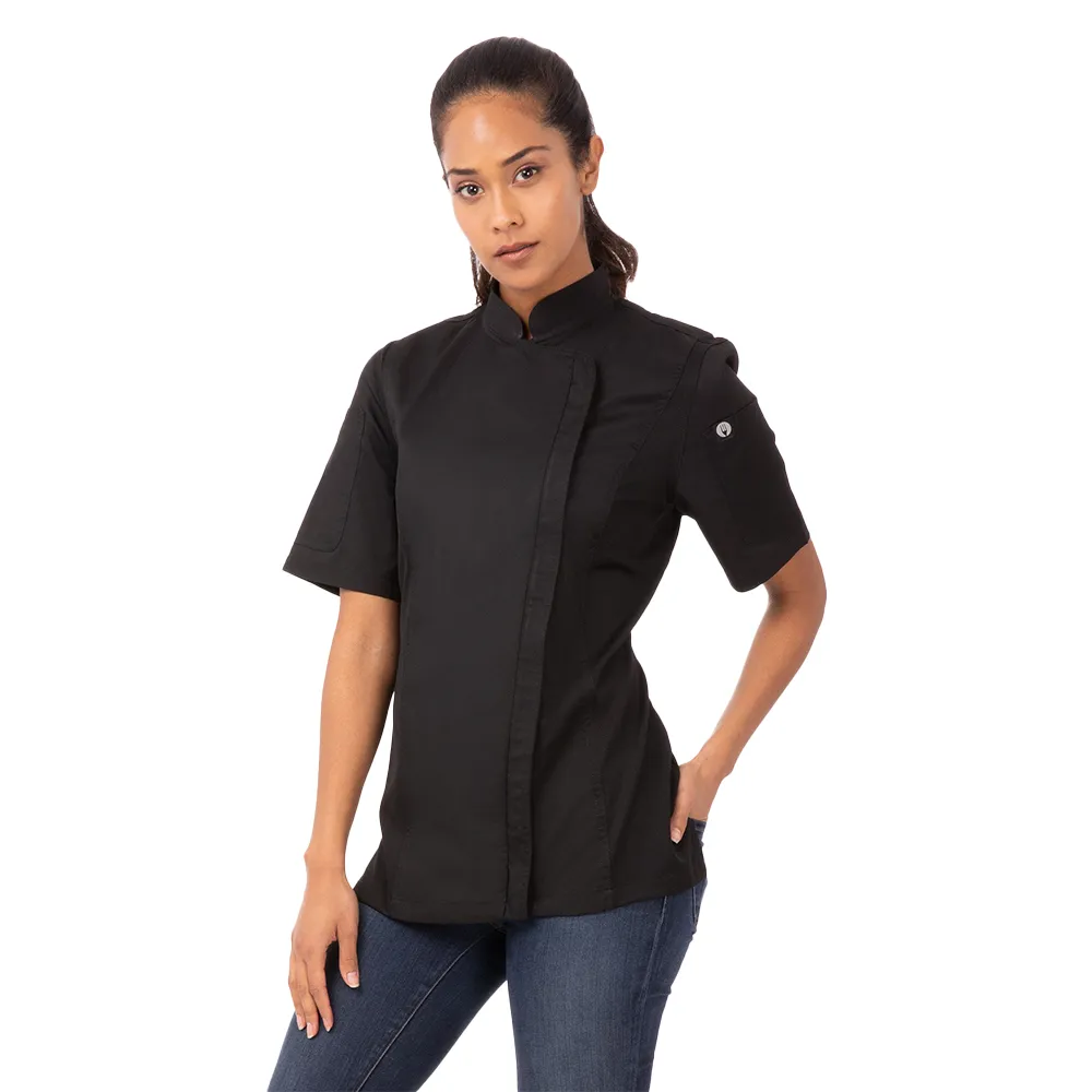 WOMEN NEPAL SPRINGFIELD CHEF COAT - Black