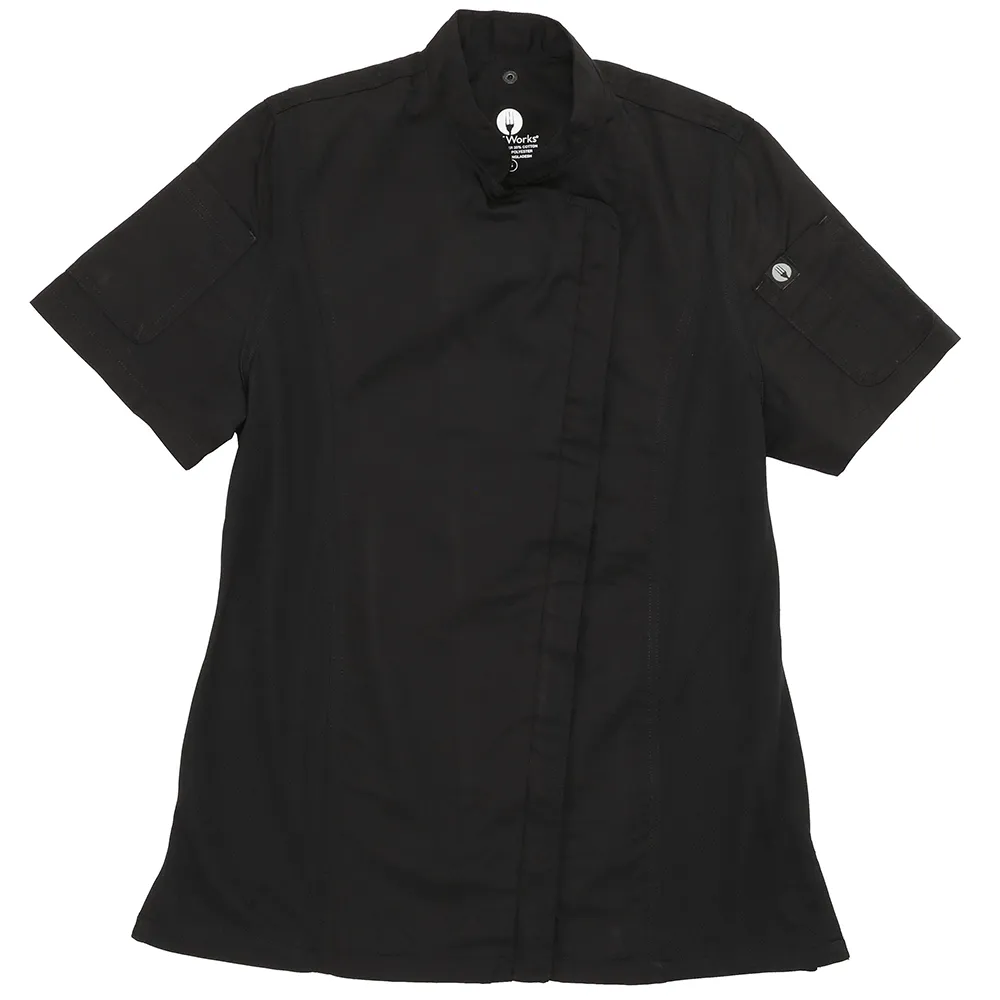 WOMEN NEPAL SPRINGFIELD CHEF COAT - Black