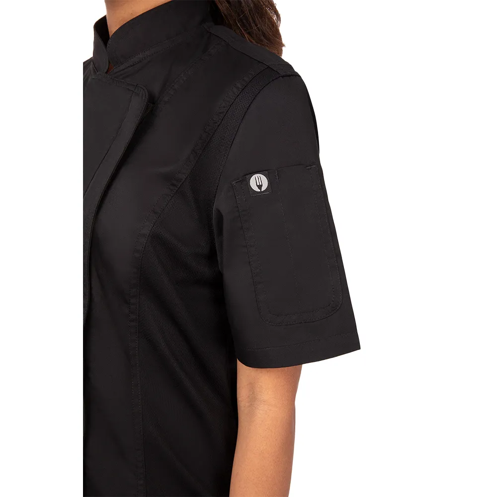 WOMEN NEPAL SPRINGFIELD CHEF COAT - Black