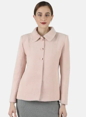 Women Pink Solid Coat