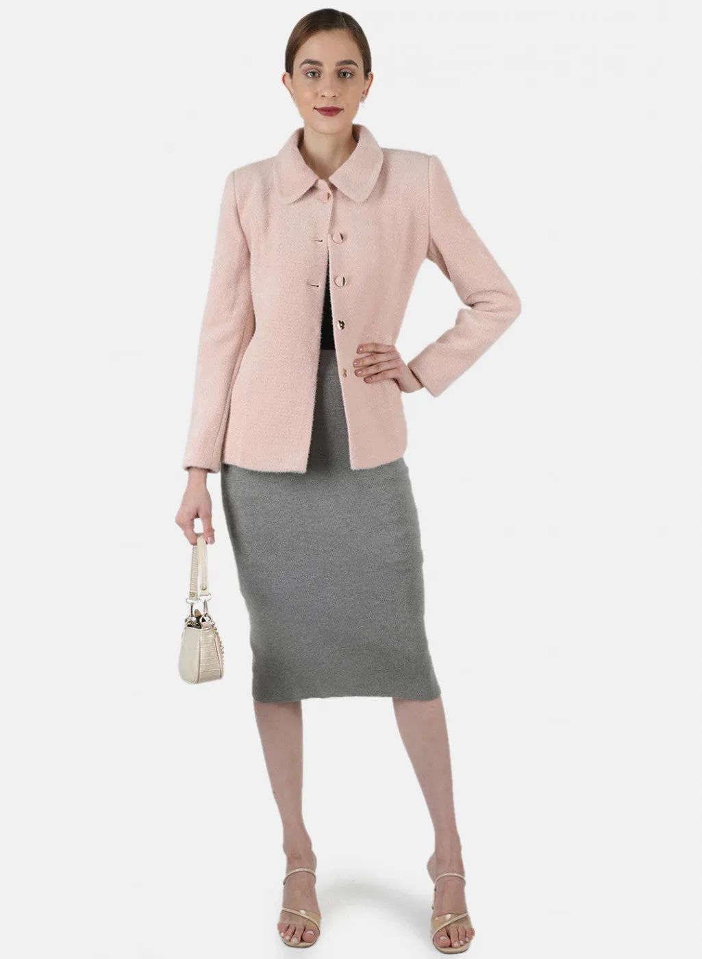 Women Pink Solid Coat