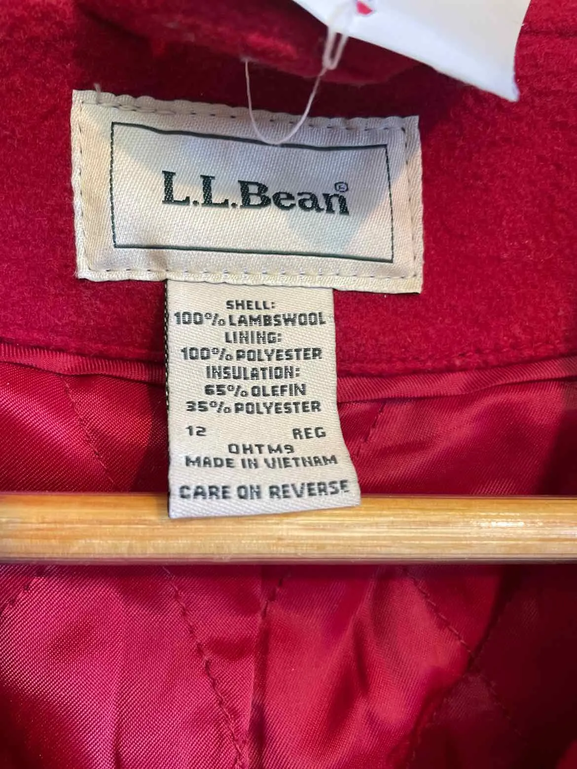 Women Size 12 L.L. Bean Red Women's Winter Jacket