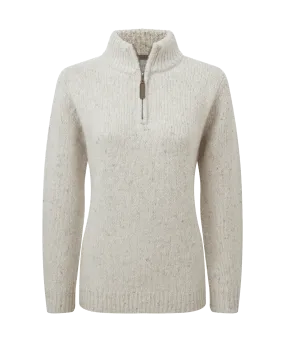 Women's Aviemore Alpaca Mix Quarter Zip Jumper - Ivory