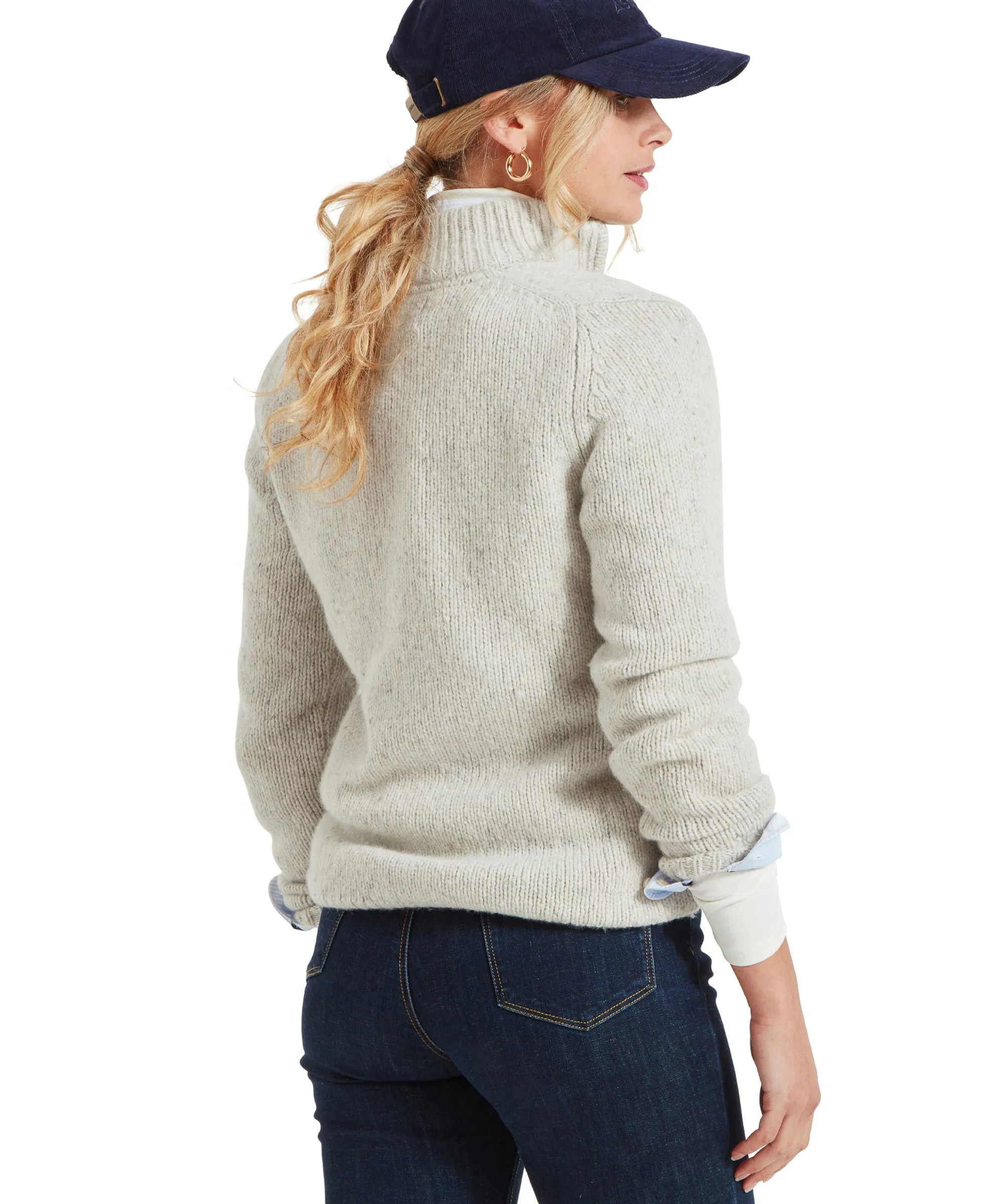 Women's Aviemore Alpaca Mix Quarter Zip Jumper - Ivory