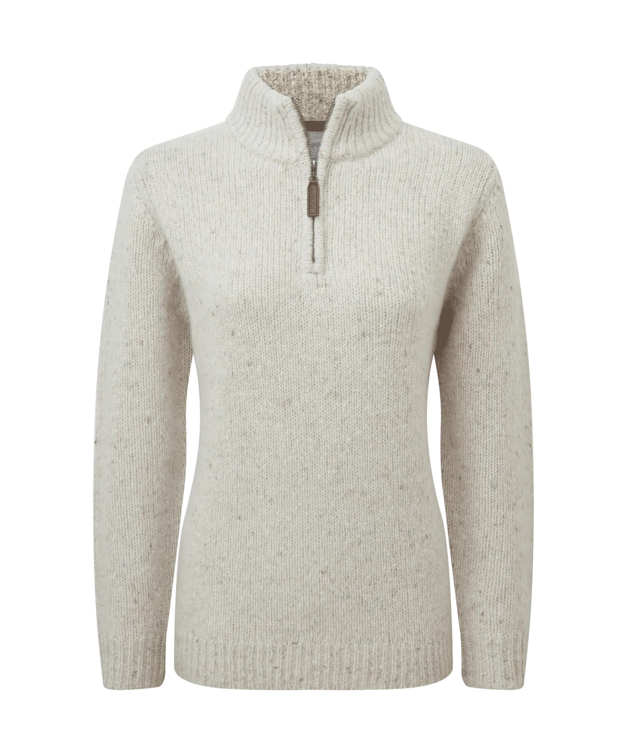 Women's Aviemore Alpaca Mix Quarter Zip Jumper - Ivory