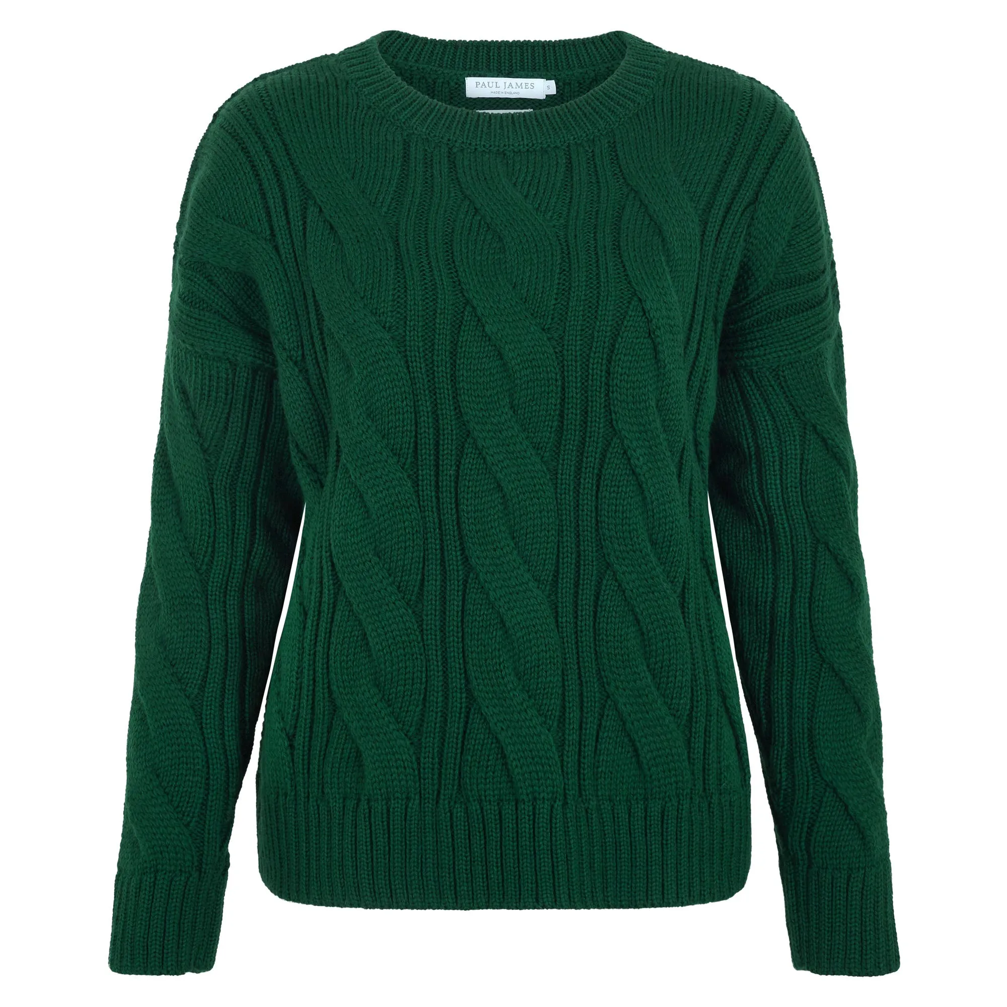 Womens Chunky Merino Wool Cable Jumper