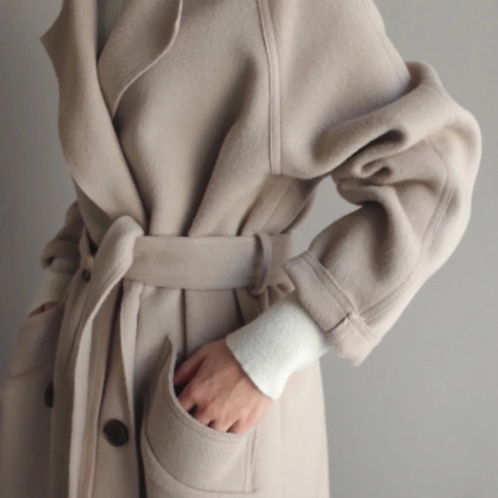 Womens Long Coat With Belt