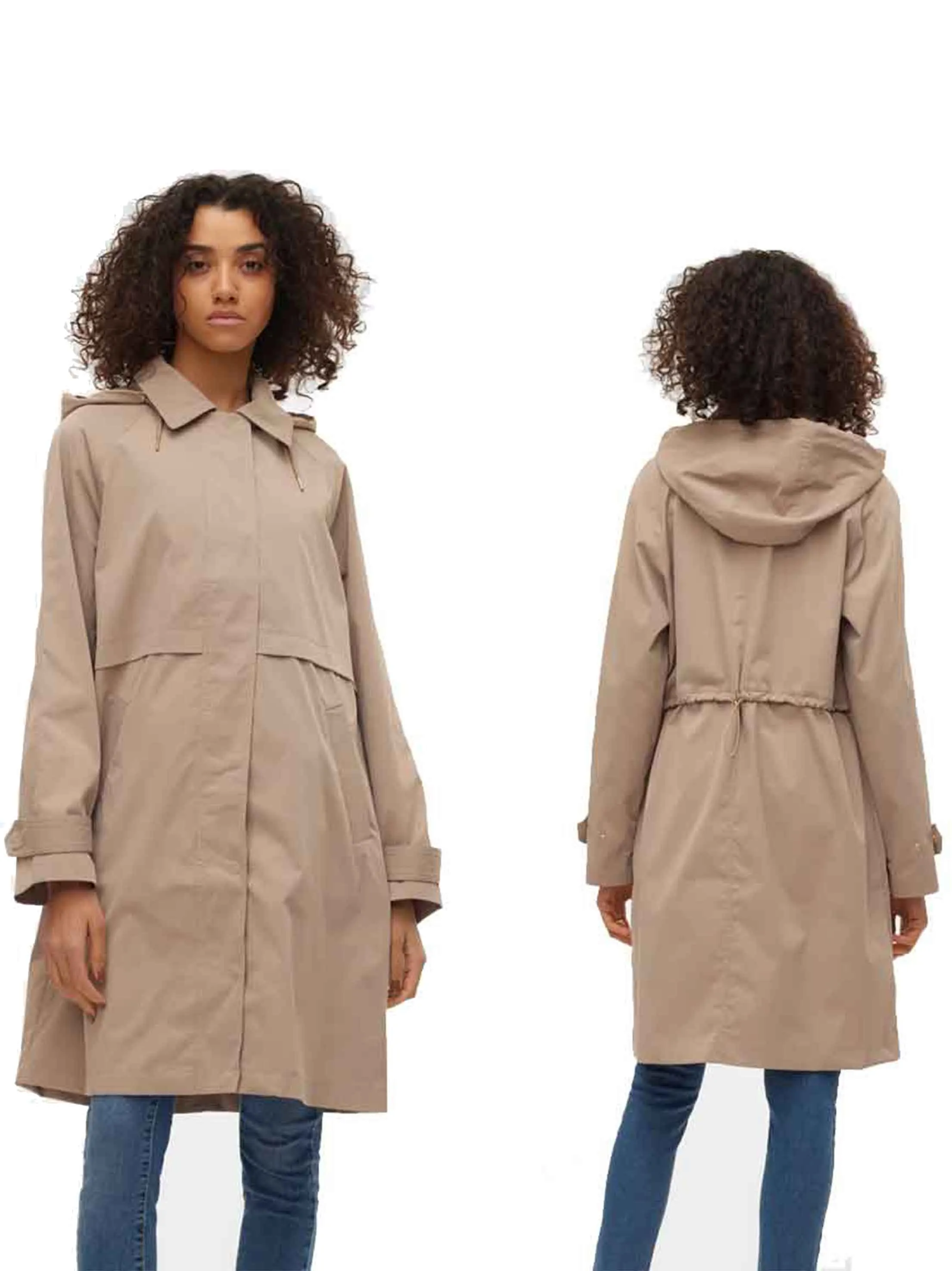 Women's Plain Coat,Beige