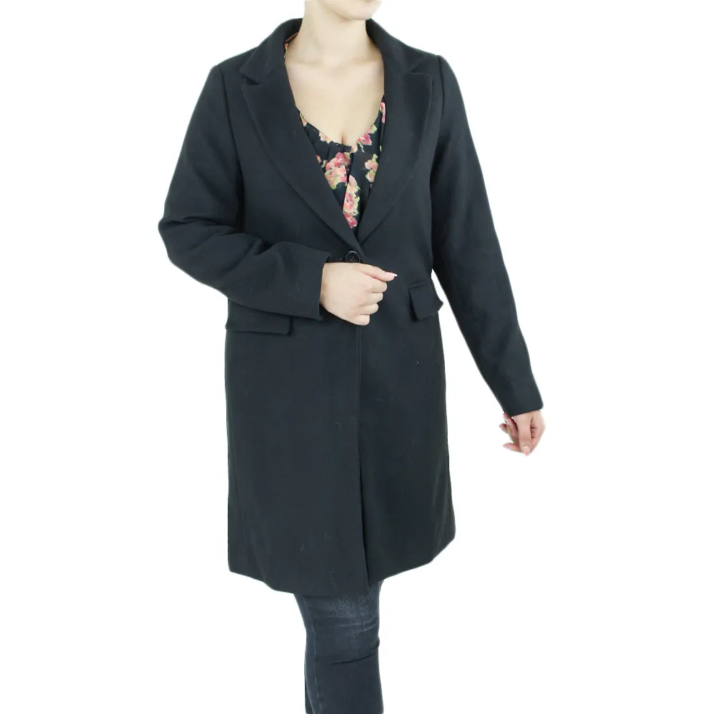 Women's Plain Coat,Black