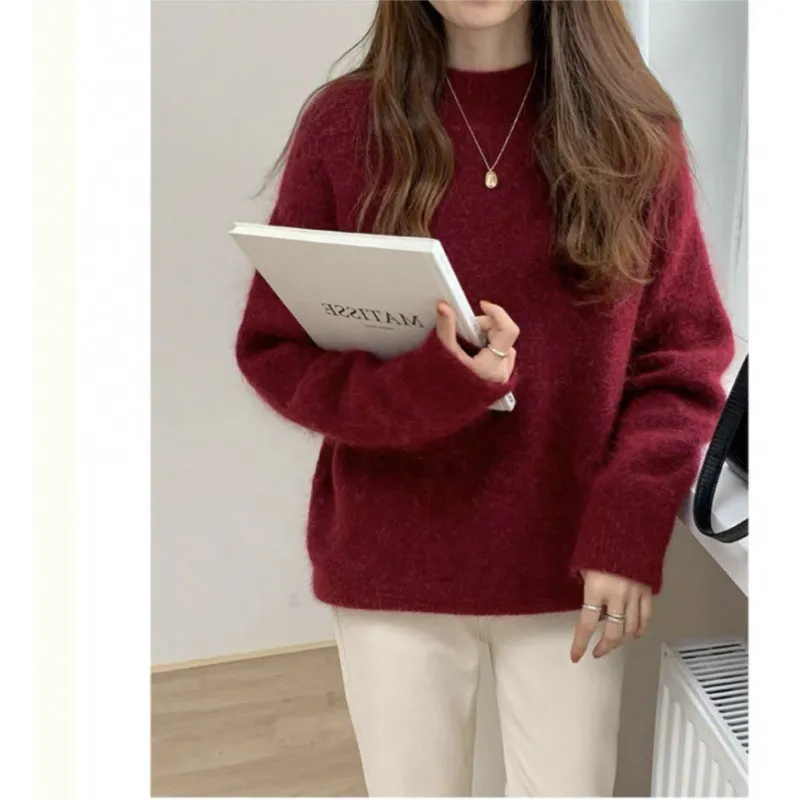 Women's Soft Round Neck Knitted Jumper