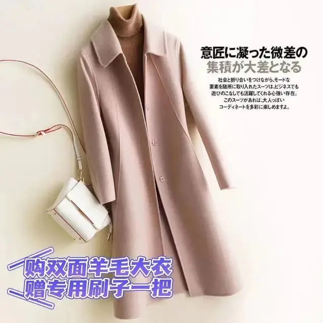 Woolen Coat Winter Cloak Knit Long Sleeved Windbreaker 55608 3XL