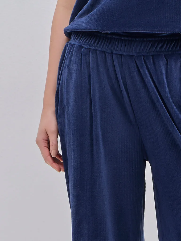 Wunderlove Navy Corduroy High-Rise Lounge Pants