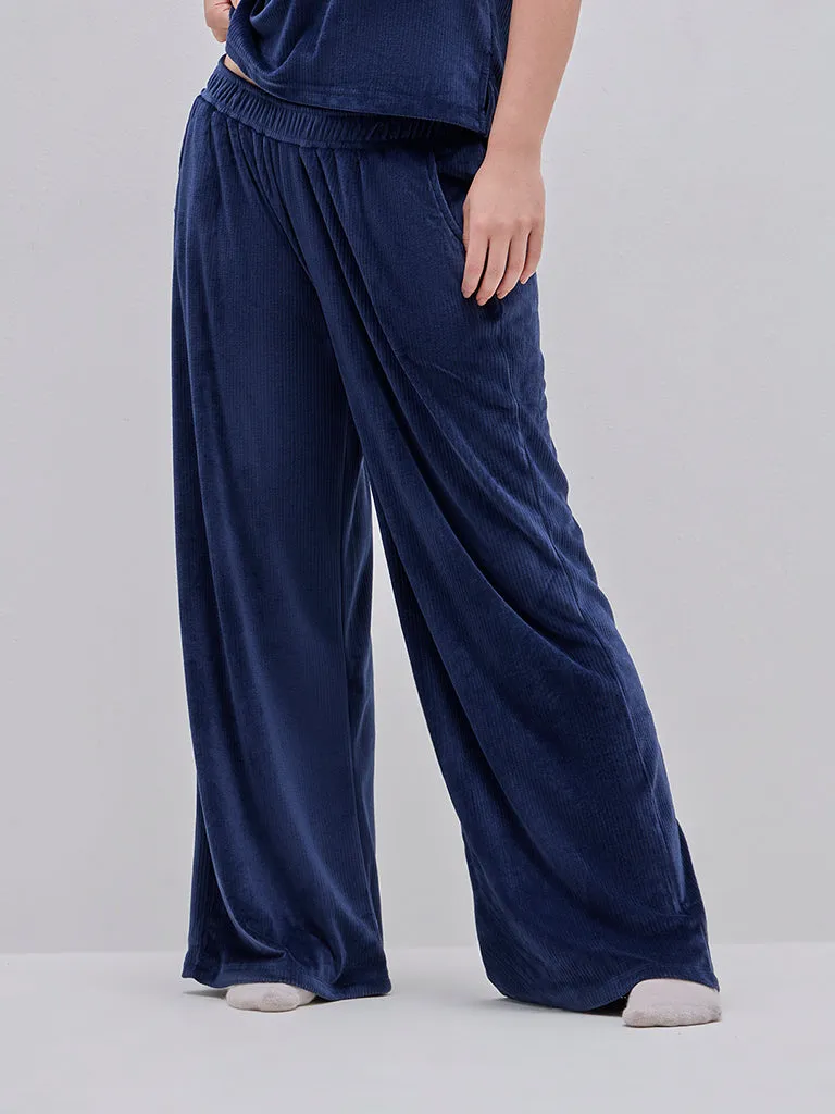 Wunderlove Navy Corduroy High-Rise Lounge Pants