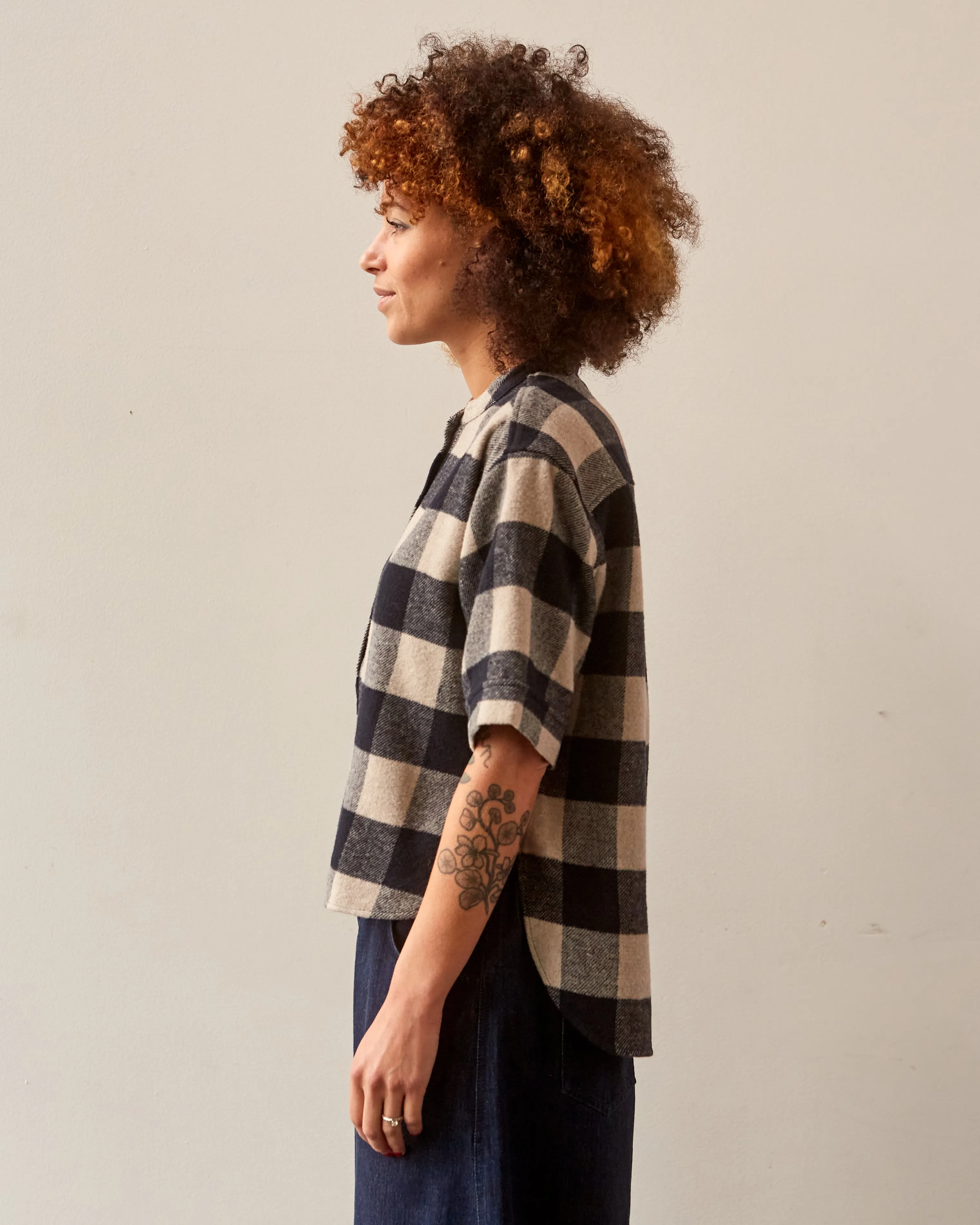 You Must Create Manon Shirt, Navy Check