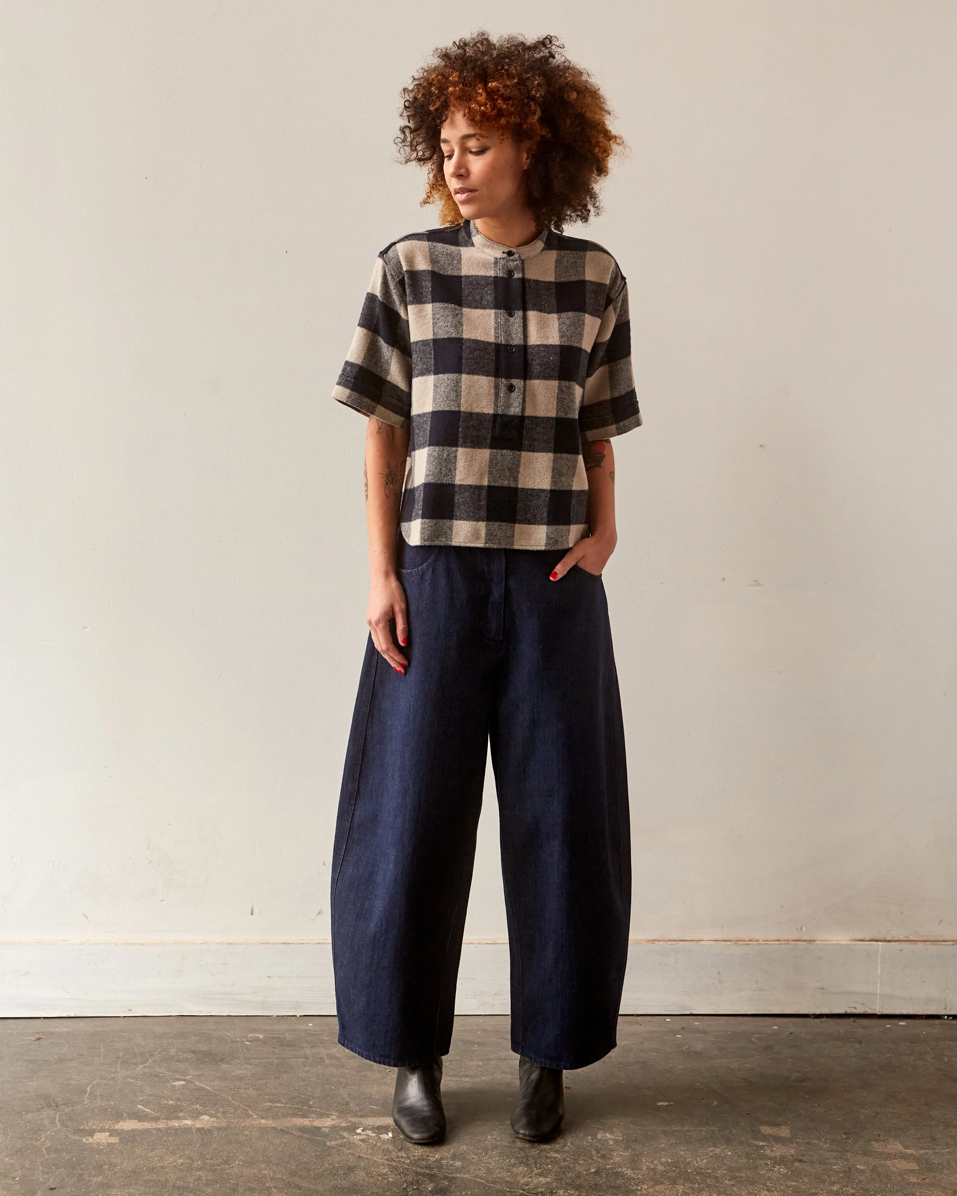 You Must Create Manon Shirt, Navy Check